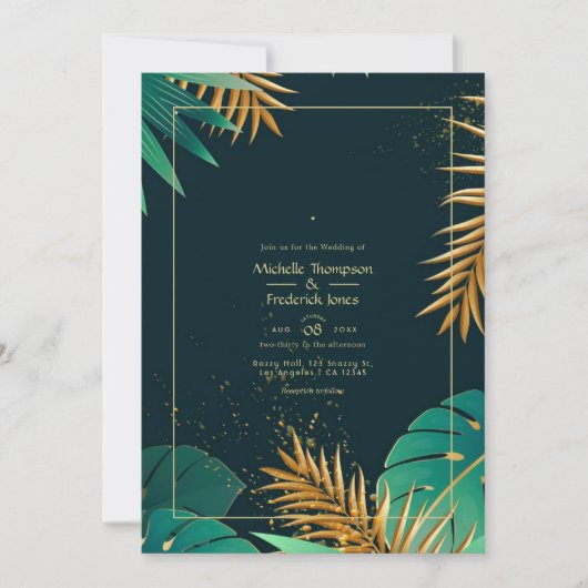 Uitnodiging voor Tropical Wedding (Voorkant)
