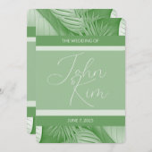 Uitnodiging voor Tropical Wedding (Voorkant / Achterkant)