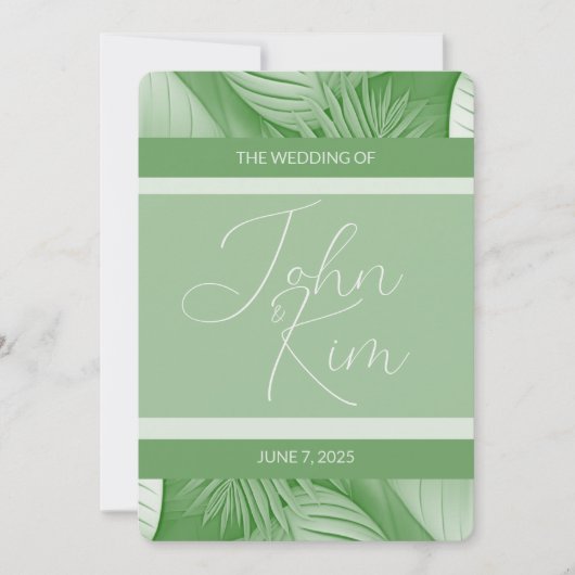 Uitnodiging voor Tropical Wedding (Voorkant)