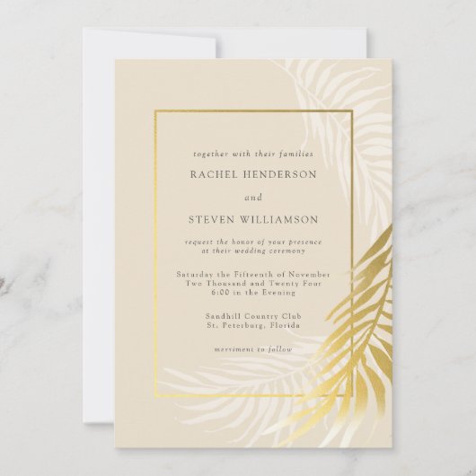 Uitnodiging voor Tropical Wedding (Voorkant)