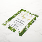 Uitnodiging voor Tropical Wedding Gold Classy (Gedraaid)