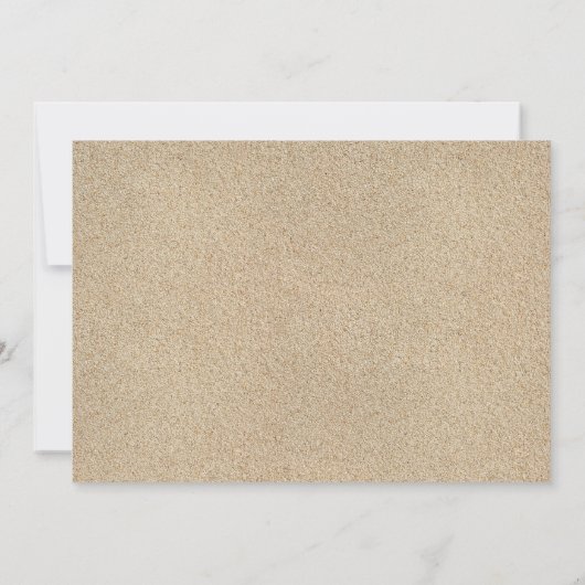 Uitnodiging voor Tropical Wedding (strandzand) (Achterkant)