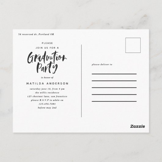 uitnodiging voor tropisch afstuderen (Achterkant)