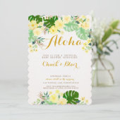Uitnodiging voor tropisch Baby shower (Staand voorkant)