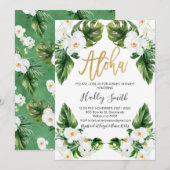 Uitnodiging voor tropisch baby shower (Voorkant / Achterkant)