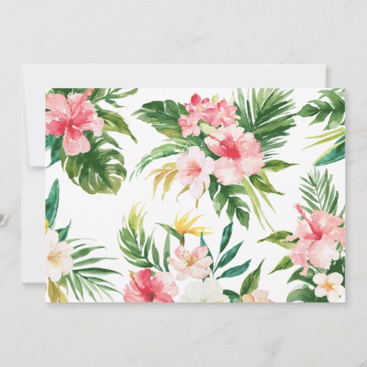 Uitnodiging voor tropisch Baby shower (Achterkant)