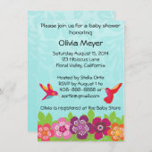 Uitnodiging voor tropisch Baby shower (Voorkant / Achterkant)