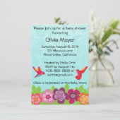 Uitnodiging voor tropisch Baby shower (Staand voorkant)