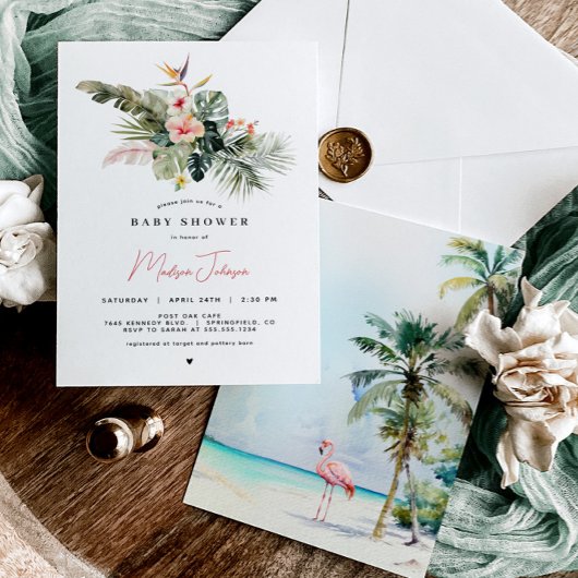 Uitnodiging voor tropisch Baby shower