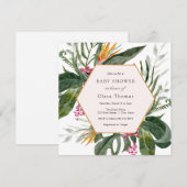 Uitnodiging voor tropisch Baby shower (Voorkant / Achterkant)