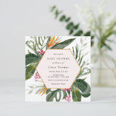 Uitnodiging voor tropisch Baby shower (Staand voorkant)