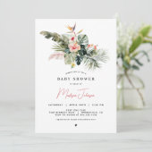 Uitnodiging voor tropisch Baby shower (Staand voorkant)