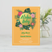 Uitnodiging voor tropisch baby shower genderneutra (Staand voorkant)