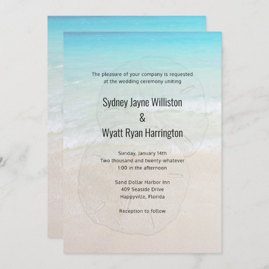 Uitnodiging voor Tropisch Beach Weddenschap met Sa (Voorkant / Achterkant)