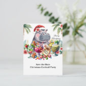 Uitnodiging voor Tropisch Kerstcocktailfeest (Staand voorkant)