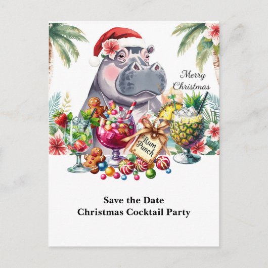 Uitnodiging voor Tropisch Kerstcocktailfeest (Voorkant)
