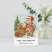 Uitnodiging voor Tropisch Kerstfeest Cocktaailpart (Staand voorkant)