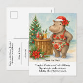 Uitnodiging voor Tropisch Kerstfeest Cocktaailpart (Voorkant / Achterkant)