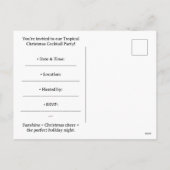 Uitnodiging voor Tropisch Kerstfeest Cocktaailpart (Achterkant)