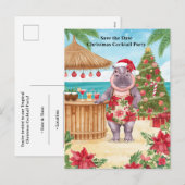 Uitnodiging voor Tropisch Kerstfeest Cocktaailpart (Voorkant / Achterkant)