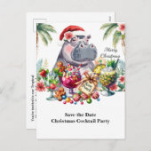 Uitnodiging voor Tropisch Kerstfeest Cocktaillunch (Voorkant / Achterkant)