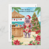 Uitnodiging voor Tropisch Kerstfeest Cocktaillunch (Voorkant / Achterkant)