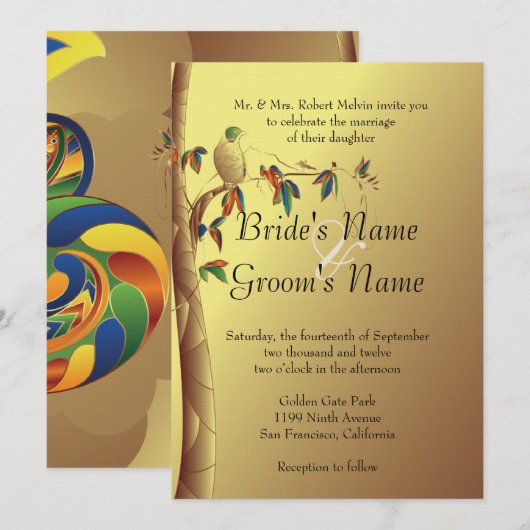 Uitnodiging voor Tropisch Paradise Weddenschap (Voorkant / Achterkant)