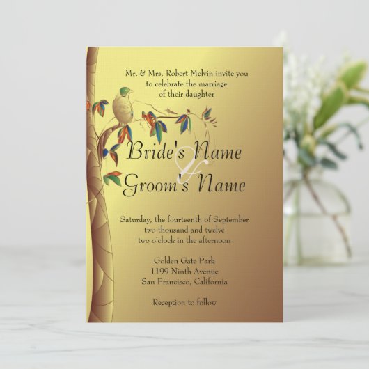 Uitnodiging voor Tropisch Paradise Weddenschap (Staand voorkant)