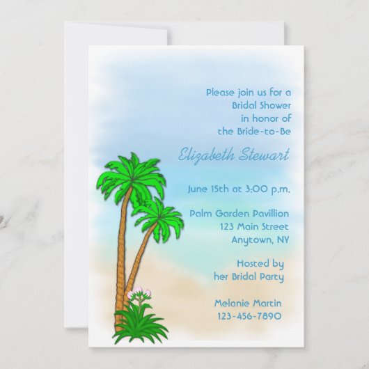 Uitnodiging voor tropisch thema (Voorkant)