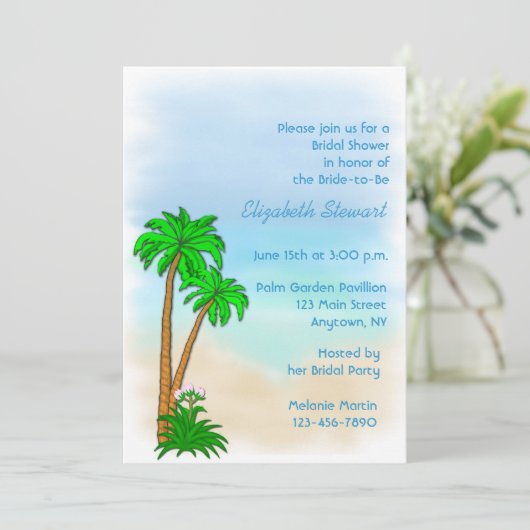 Uitnodiging voor tropisch thema (Staand voorkant)