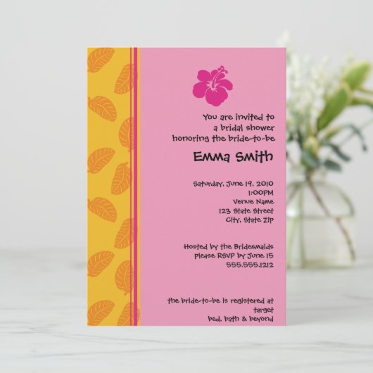 Uitnodiging voor tropisch thema (Staand voorkant)