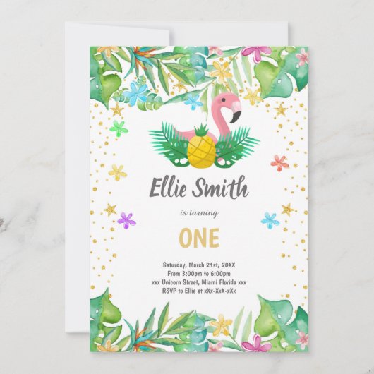 Uitnodiging voor Tropisch Zomerfeest (Voorkant)