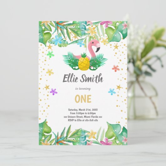 Uitnodiging voor Tropisch Zomerfeest (Staand voorkant)