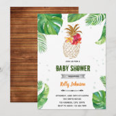 Uitnodiging voor tropische anananassen om te douch (Voorkant / Achterkant)