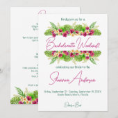 Uitnodiging voor Tropische Bachelorette (Voorkant / Achterkant)