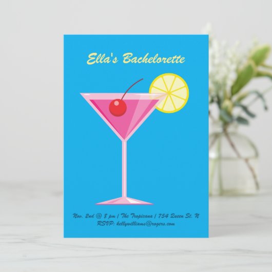 Uitnodiging voor Tropische Bachelorette (Staand voorkant)