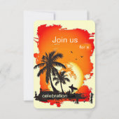 Uitnodiging voor Tropische Bayer Sunset Party (Achterkant)