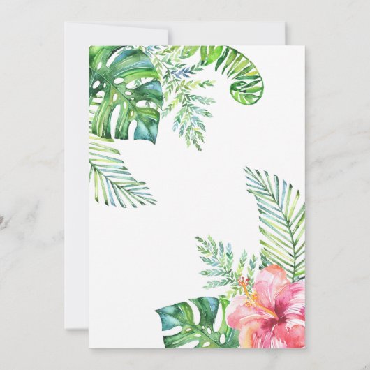 Uitnodiging voor Tropische Beach Bridal Shower (Achterkant)