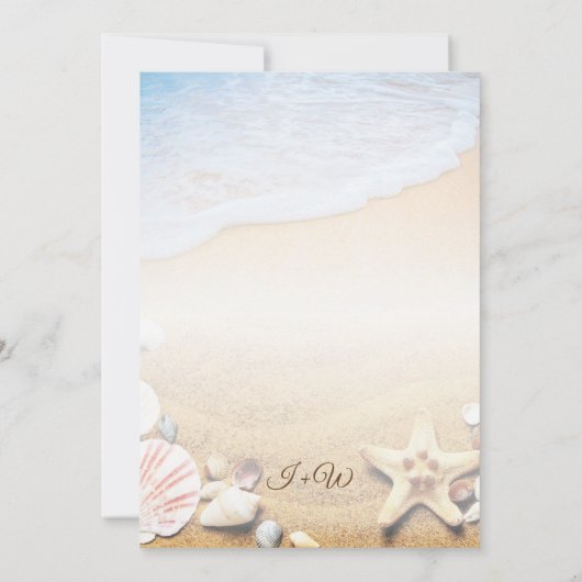 Uitnodiging voor Tropische Beach Starfish Weddensc (Achterkant)