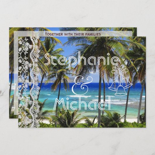 Uitnodiging voor Tropische Bestemmingsweddenschapp (Voorkant / Achterkant)