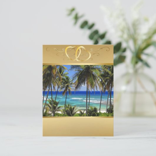 Uitnodiging voor Tropische Bestemmingsweddenschapp (Staand voorkant)