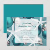 Uitnodiging voor Tropische Blauwgroen kerstfeestda (Voorkant / Achterkant)