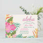 Uitnodiging voor tropische bloemen (Staand voorkant)