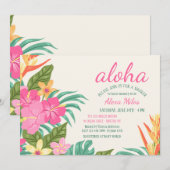 Uitnodiging voor tropische bloemen (Voorkant / Achterkant)