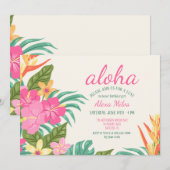 Uitnodiging voor tropische bloemen (Voorkant / Achterkant)