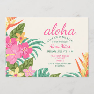 Uitnodiging voor tropische bloemen