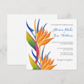 uitnodiging voor Tropische bloemenbruiloft (Voorkant / Achterkant)
