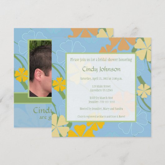 Uitnodiging voor Tropische Bridal - Aangepaste fot (Voorkant / Achterkant)