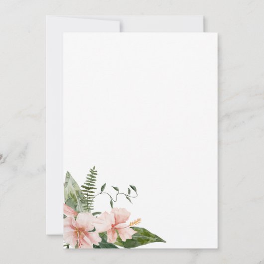 Uitnodiging voor Tropische Bridal Shower (Achterkant)