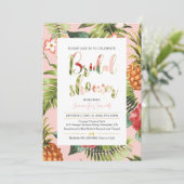 Uitnodiging voor Tropische Bridal Shower (Staand voorkant)
